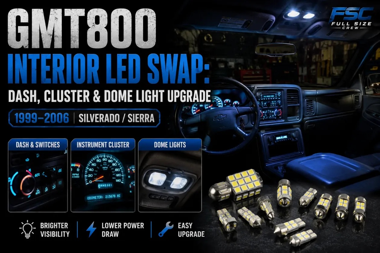 GMT800 Interior LED Swap: Dash, Cluster & Dome Light Upgrade (1999–2006)