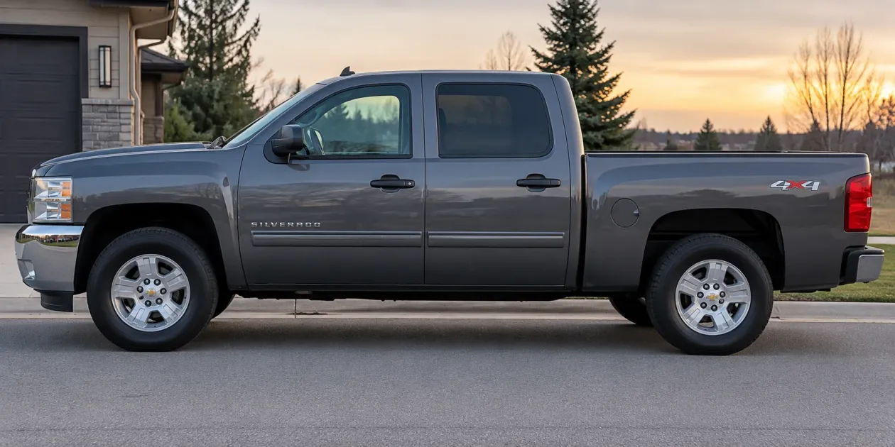 stock-height Silverado in profile